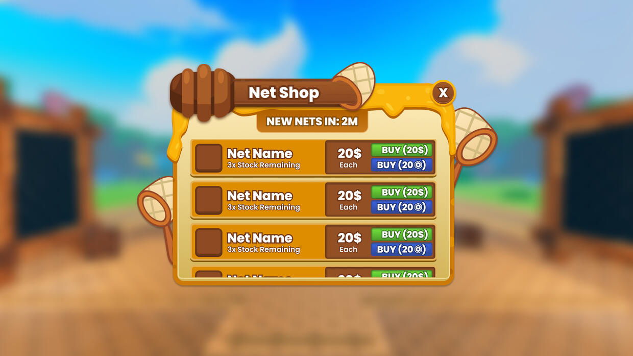 ROBLOX Catch a Bee Roblox Game UI User Interface Design ROBLOX Catch a Bee Roblox Game UI User Interface Design